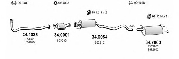 ASSO ART1568 Exhaust System